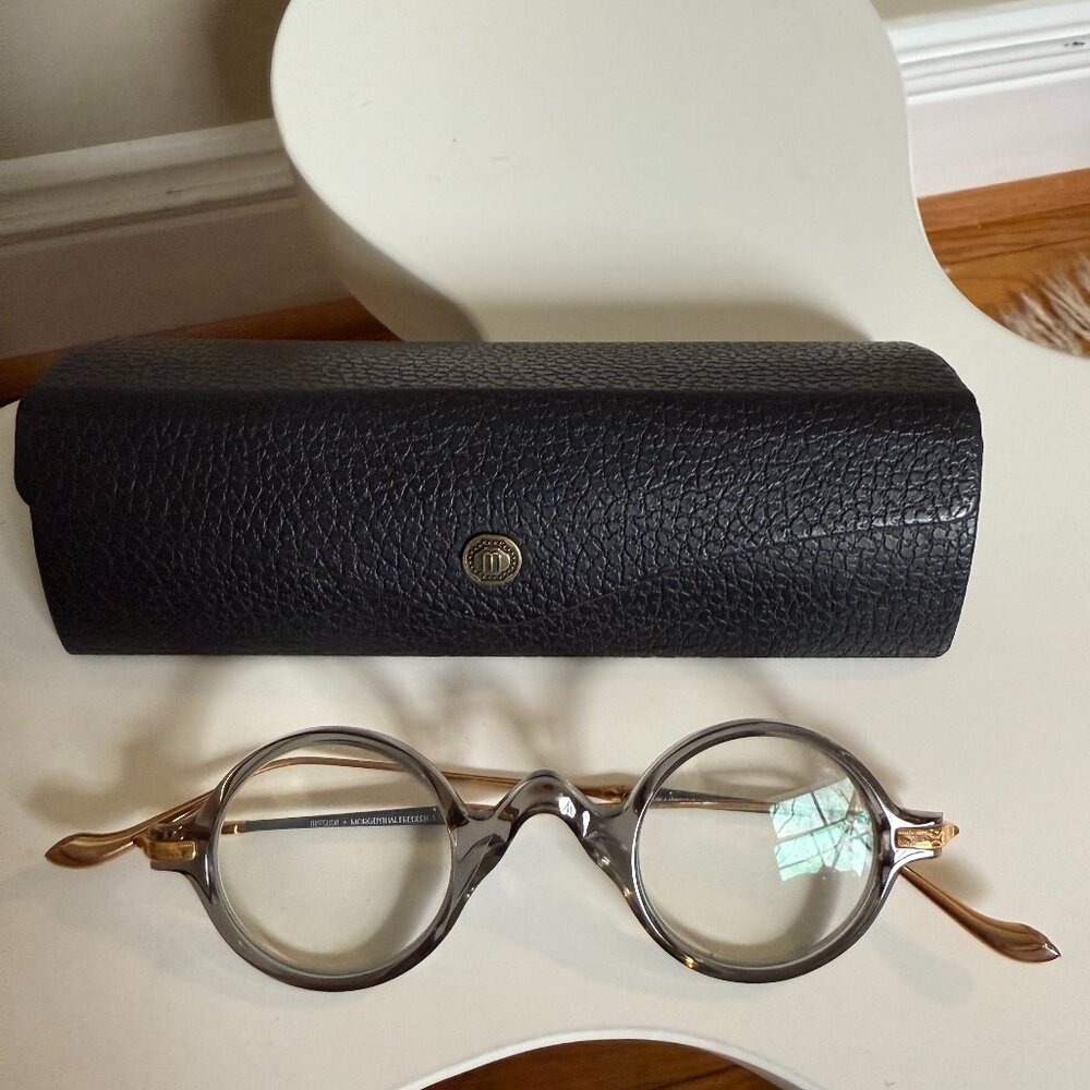 Matsuda Round acetate and titanium glasses